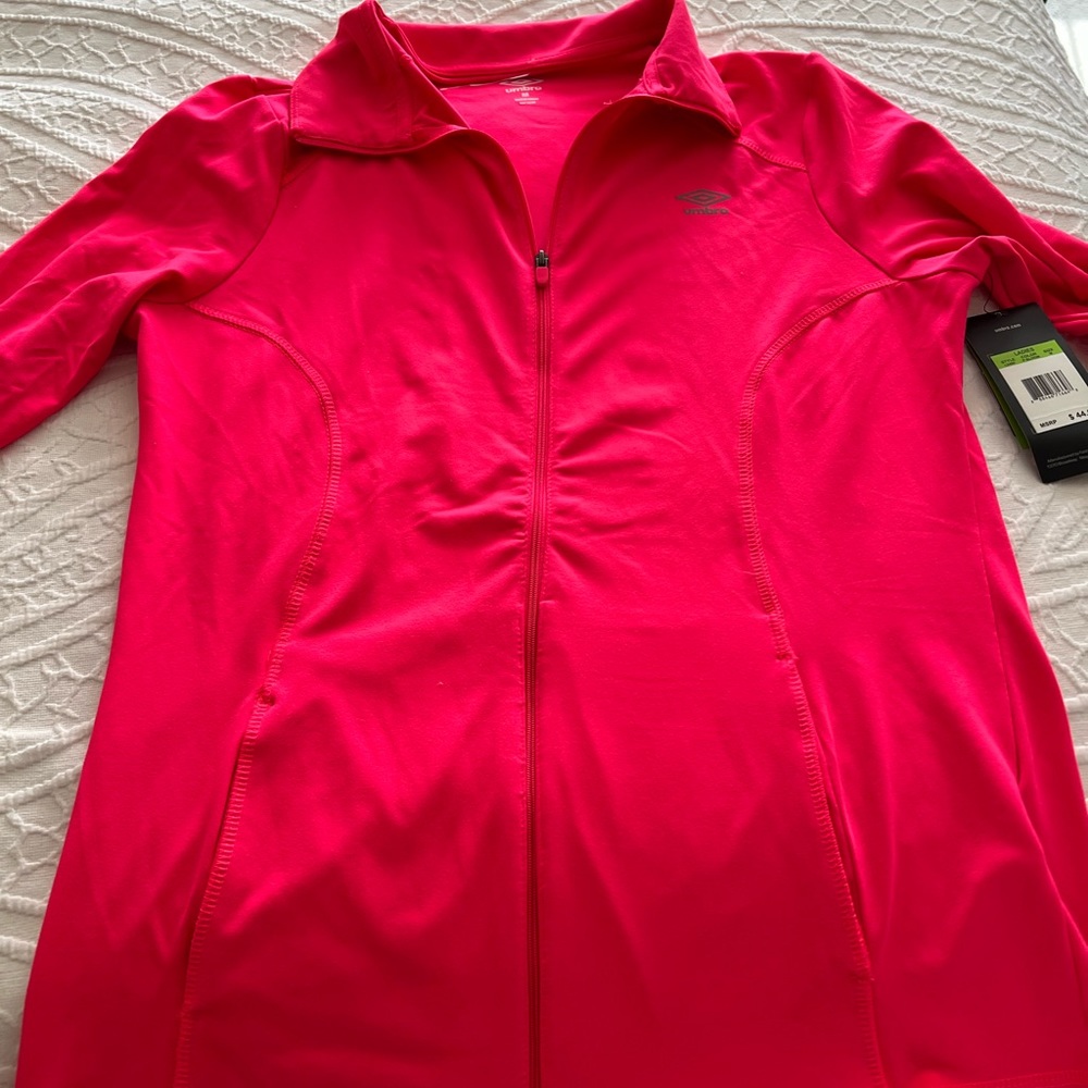 Umbro zip up athletic jacket size M-color P Bloom. Style L5490